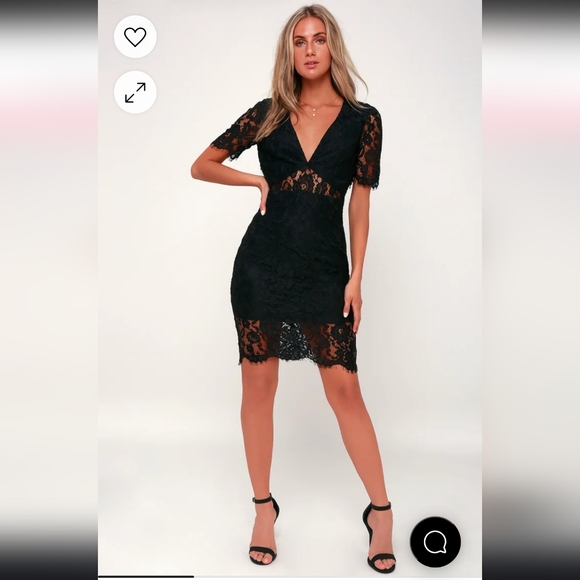 Passionate Heart Black Lace Midi Dress - M - Picture 3 of 12